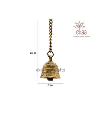 Brass Temple Bell with Chain for Pooja 2