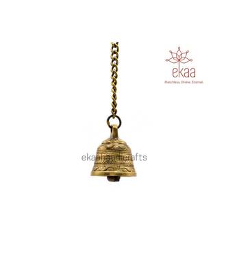 Brass Temple Bell with Chain for Pooja 3