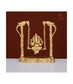 Brass Lord Ganesh Ganesha on Swing Jhula with 2 Parrots