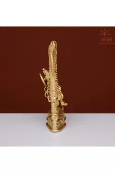 Brass Lord Ganesh Ganesha on Swing Jhula with 2 Parrots