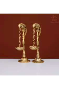 Brass Parrot Lamp (Set of 2)
