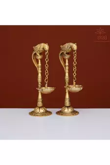 Brass Parrot Lamp (Set of 2)