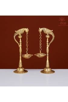 Brass Parrot Lamp (Set of 2)