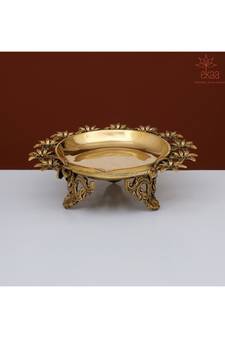 Brass Urli Diya Flower
