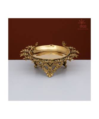 Brass Urli Diya Flower 4