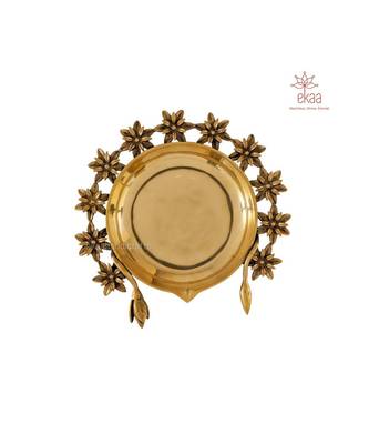Brass Urli Diya Flower 6