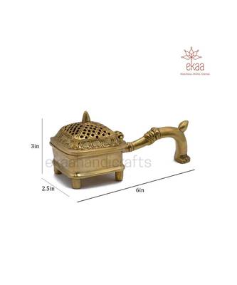 Brass Dhoop Burner with Handle 2