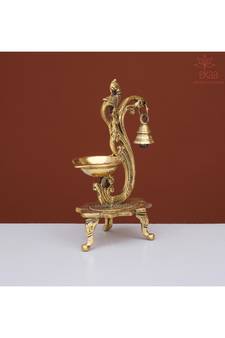 Brass Diya with Bell