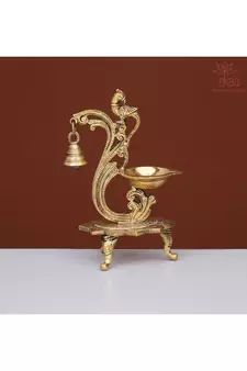 Brass Diya with Bell