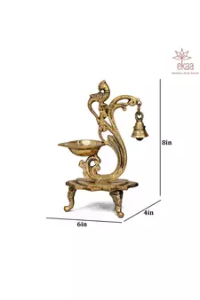 Brass Diya with Bell