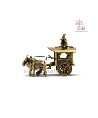 Brass  Krishna Bullock Cart 1