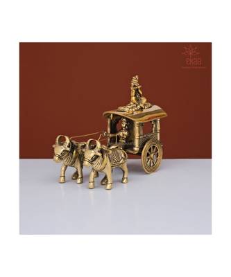 Brass  Krishna Bullock Cart 5