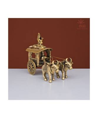 Brass  Krishna Bullock Cart 6