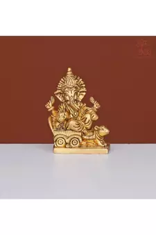 Lord Ganesha On Rath with Moushak