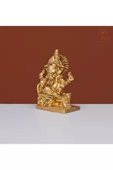 Lord Ganesha On Rath with Moushak