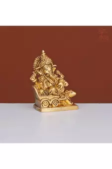 Lord Ganesha On Rath with Moushak
