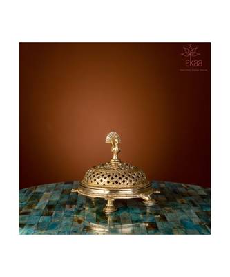 Brass Dhoop Burner Peacock 1