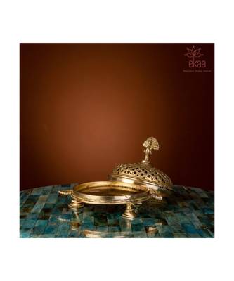 Brass Dhoop Burner Peacock 2