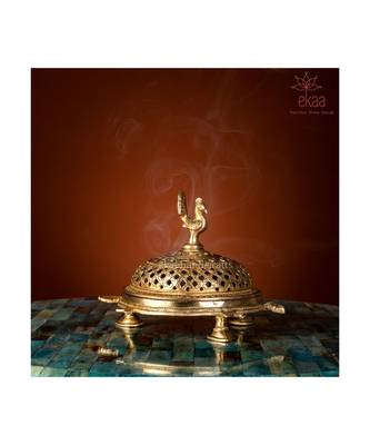 Brass Dhoop Burner Peacock 3