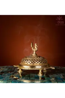 Brass Dhoop Burner Peacock