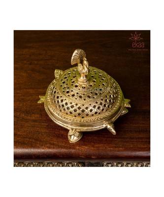 Brass Dhoop Burner Peacock 4