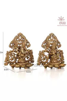 Brass Ganesh &Laxmi Arch Diya Set