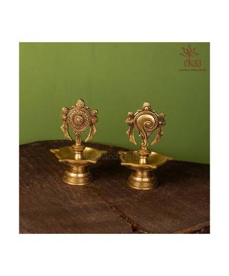 Brass Diya Shank Chakra 1