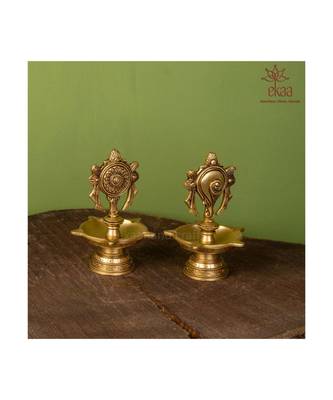 Brass Diya Shank Chakra 2