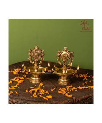Brass Diya Shank Chakra 5