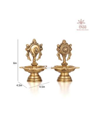 Brass Diya Shank Chakra 6