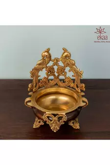 Brass  Peacock Urli