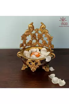 Brass  Peacock Urli
