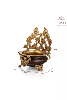Brass  Peacock Urli