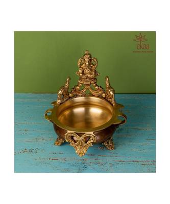 Brass Ganesh Urli 3