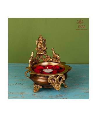 Brass Ganesh Urli 4
