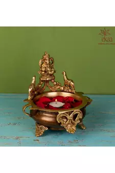 Brass Ganesh Urli