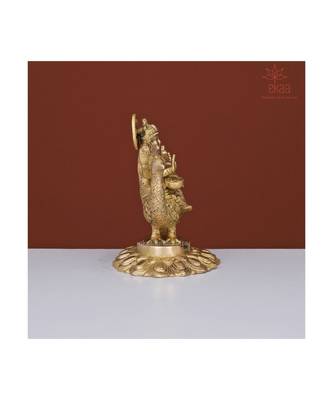 Brass Saraswati Maa Idol on Peacock 4