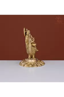Brass Saraswati Maa Idol on Peacock