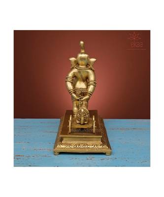 Brass Ganesha pulling Moushak 5