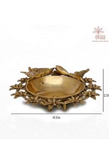 Brass Urli Flower Butterfly