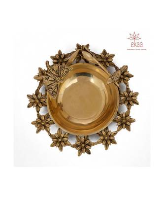 Brass Urli Flower Butterfly 2