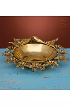 Brass Urli Flower Butterfly