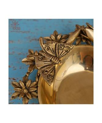 Brass Urli Flower Butterfly 4