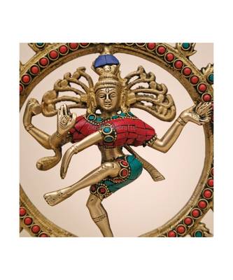 Brass Natraj with Stonework 4