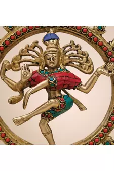 Brass Natraj with Stonework