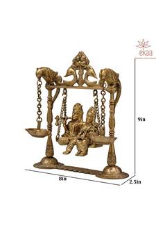Brass Radha Krishna on Swing Figure