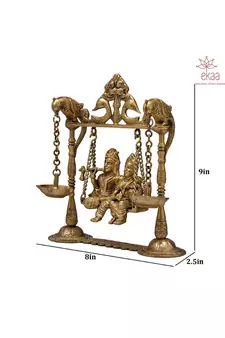 Brass Radha Krishna on Swing Figure
