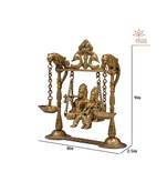 Brass Radha Krishna on Swing Figure