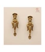 Brass Nag Kanya Door Handle Pair