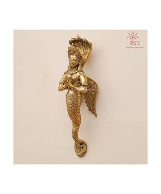 Brass Nag Kanya Door Handle Pair 4